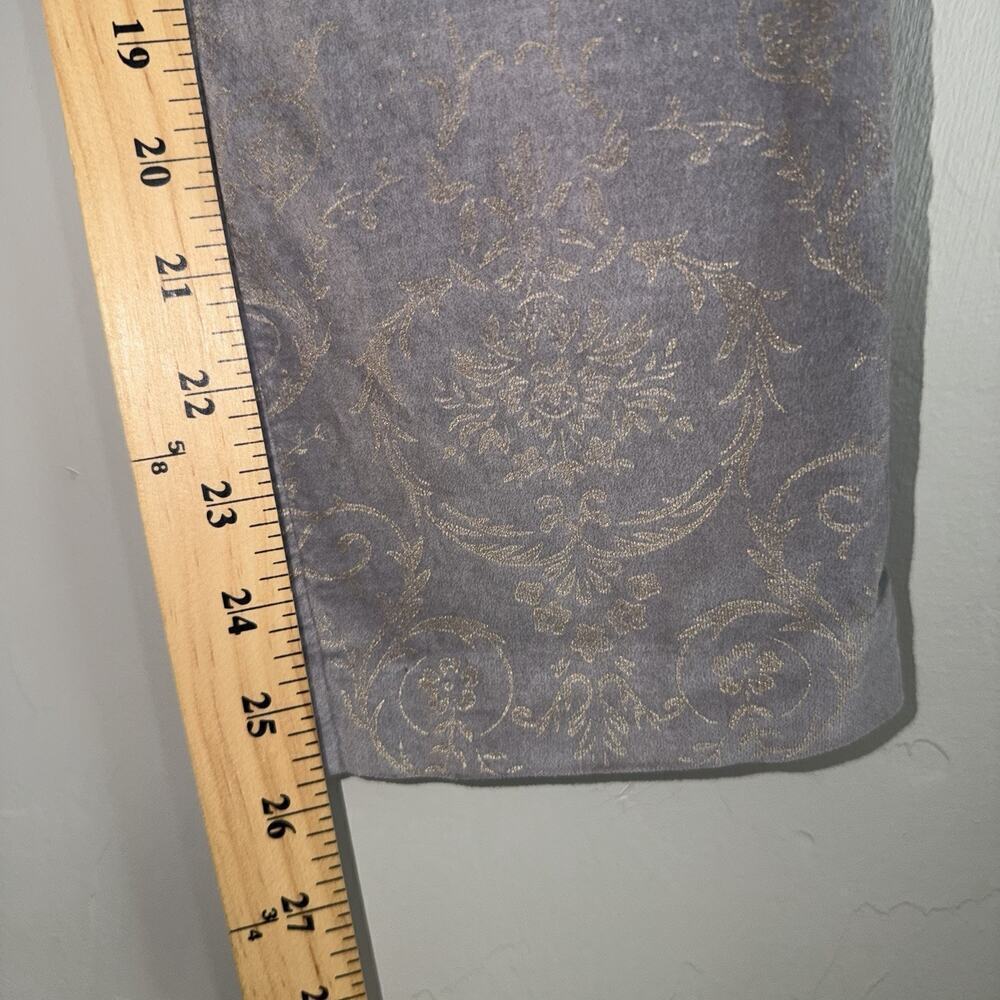 Chicos Gray Velvet Gold Embossed Damask Straight Leg Pants Size 00 / 30 - Picture 5 of 9